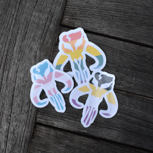 mythosaur flag stickers