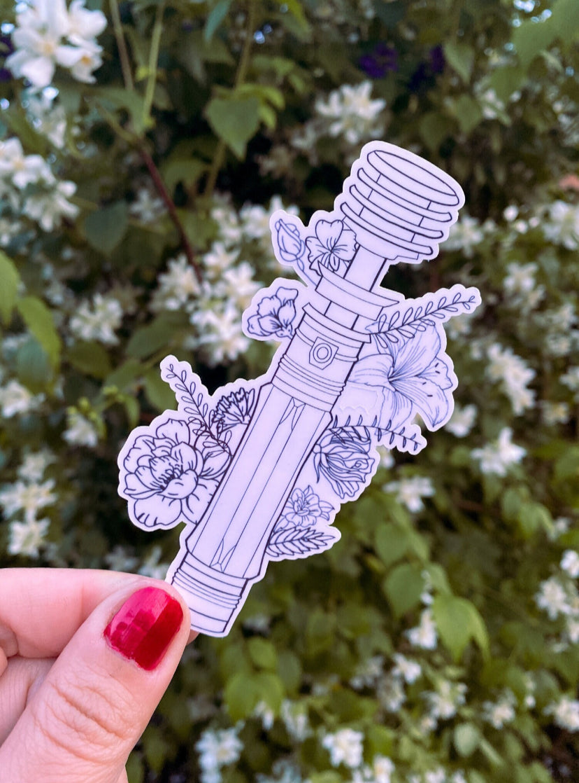 floral lightsaber sticker