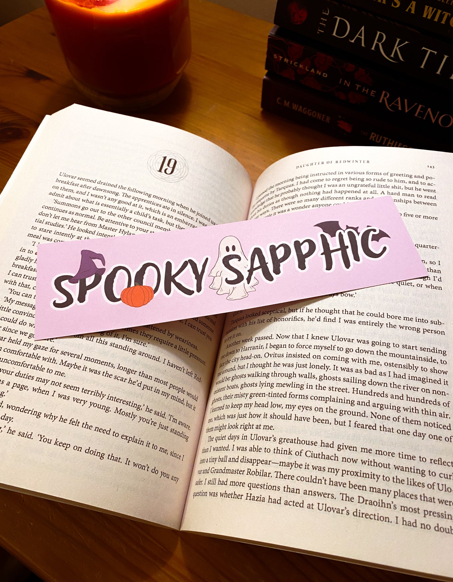 Spooky Sapphic bookmark